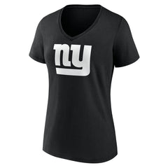 New York Giants Women's Personalized Name & Number Monochrome V-Neck T-Shirt Black