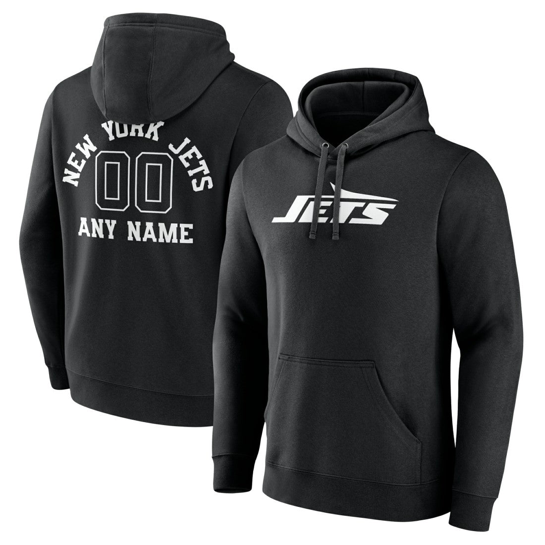 New York Jets Personalized Name & Number Pullover Hoodie Black