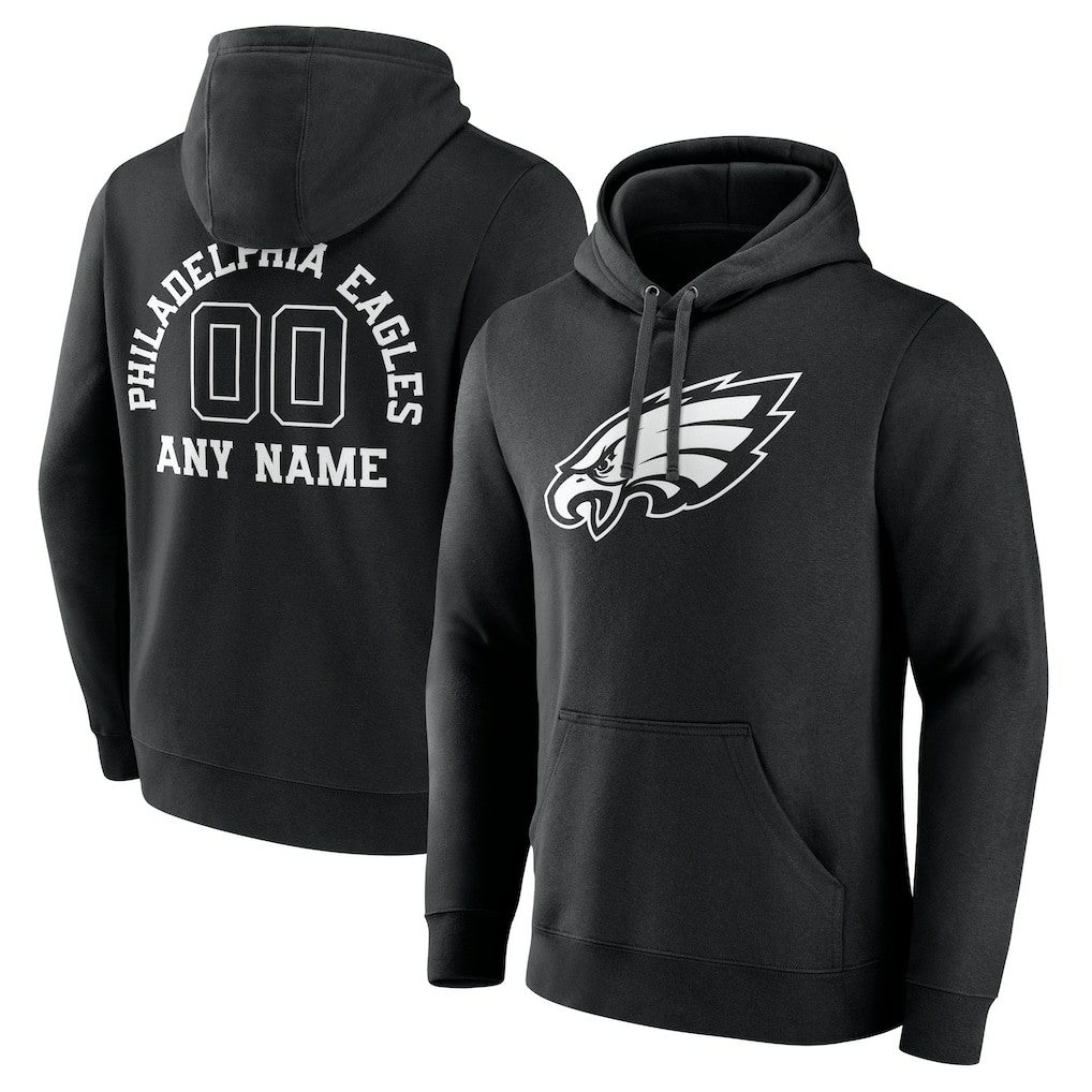 Philadelphia Eagles Personalized Name & Number Pullover Hoodie Black
