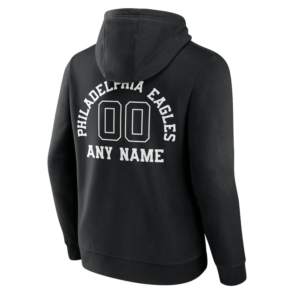 Philadelphia Eagles Personalized Name & Number Pullover Hoodie Black