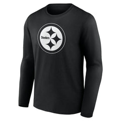 Pittsburgh Steelers Personalized Name & Number Monochrome Long Sleeve T-Shirt Black