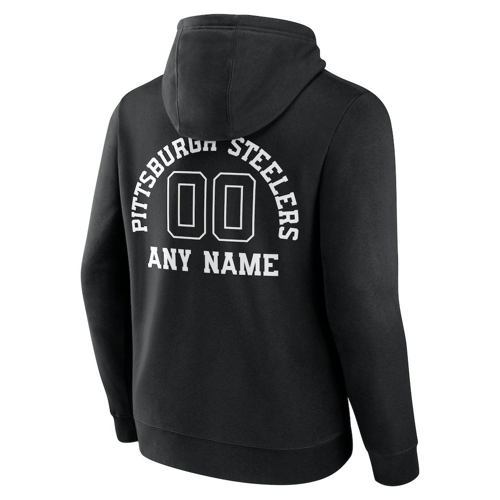 Pittsburgh Steelers Personalized Name & Number Pullover Hoodie Black