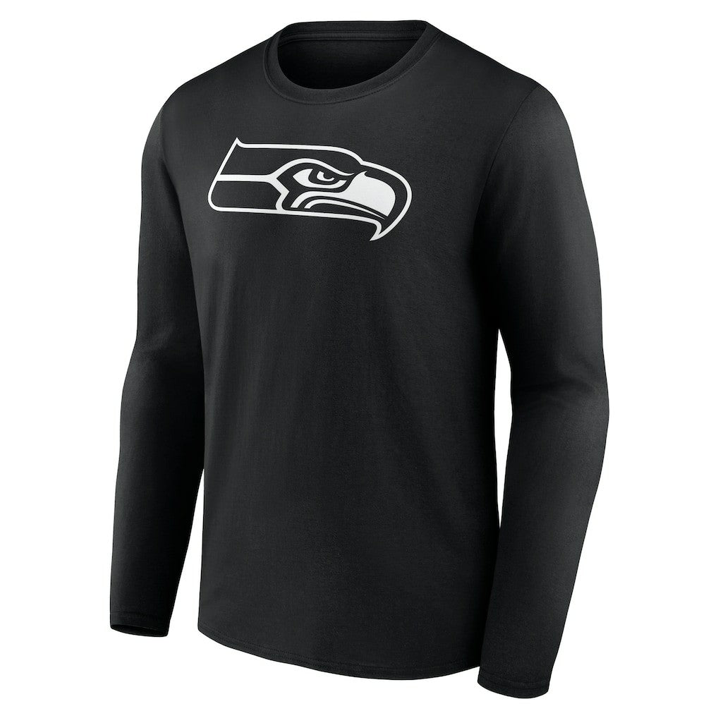 Seattle Seahawks Personalized Name & Number Monochrome Long Sleeve T-Shirt Black