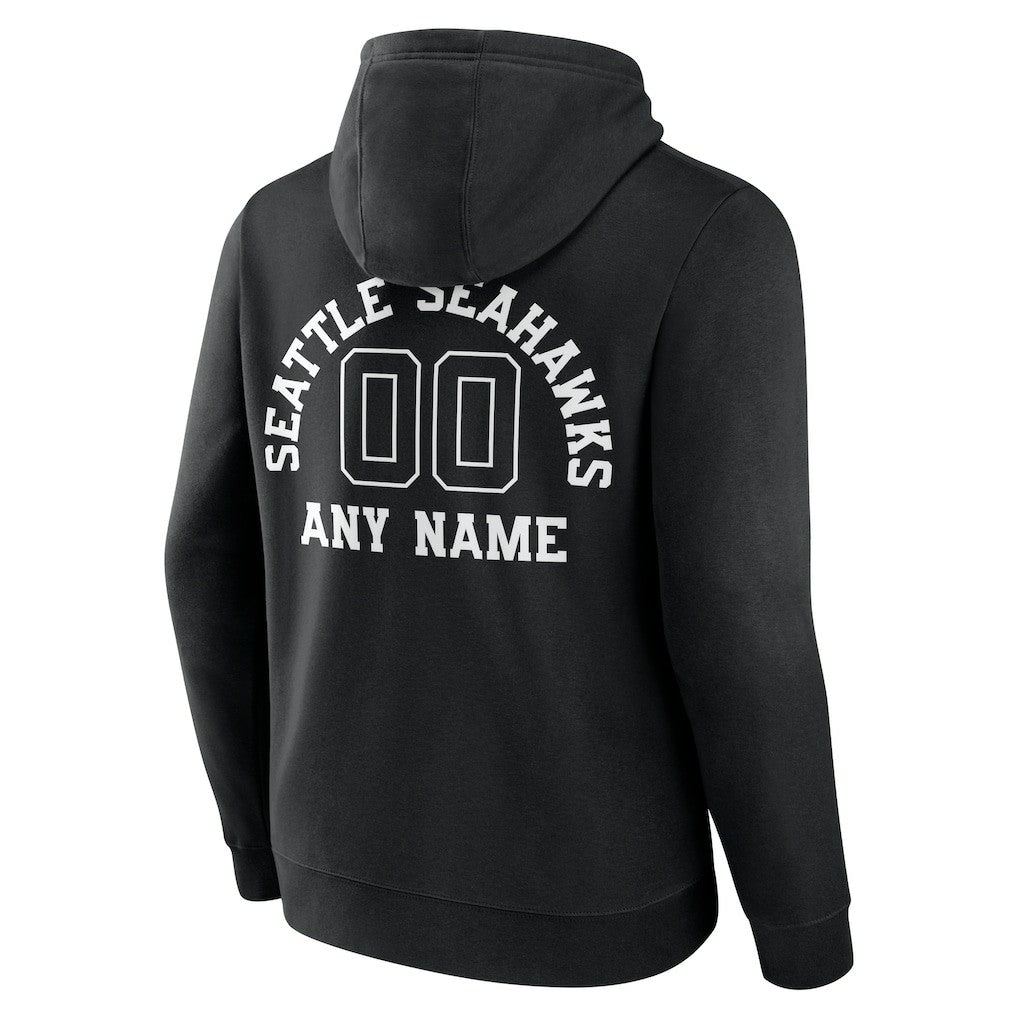 Seattle Seahawks Personalized Name & Number Pullover Hoodie Black