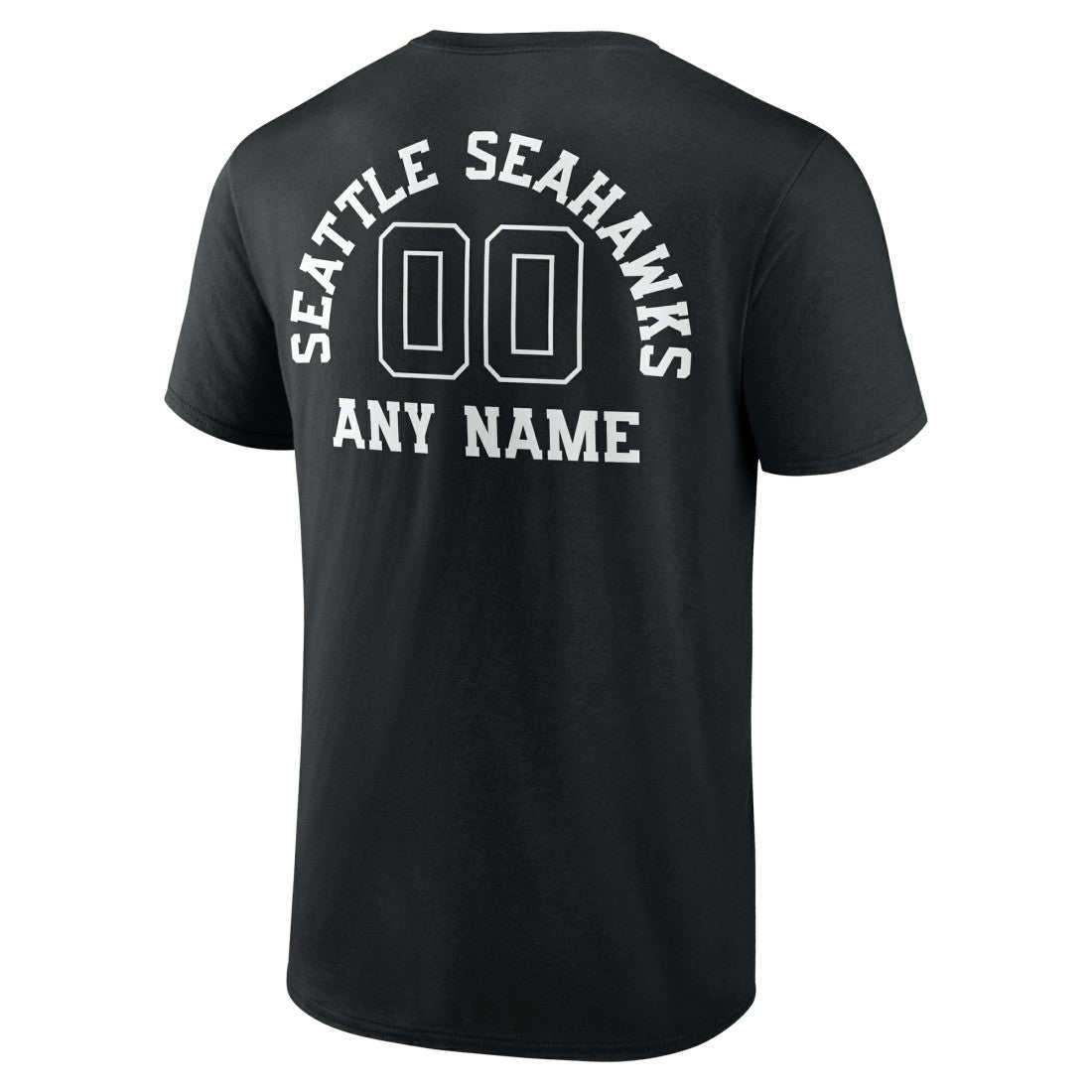 Seattle Seahawks Personalized Name & Number Monochrome T-Shirt Black