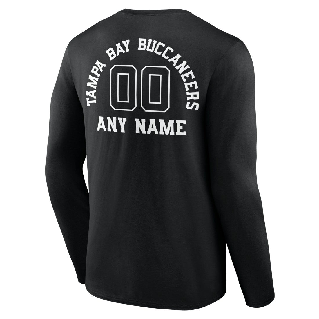 Tampa Bay Buccaneers Personalized Name & Number Monochrome Long Sleeve T-Shirt Black