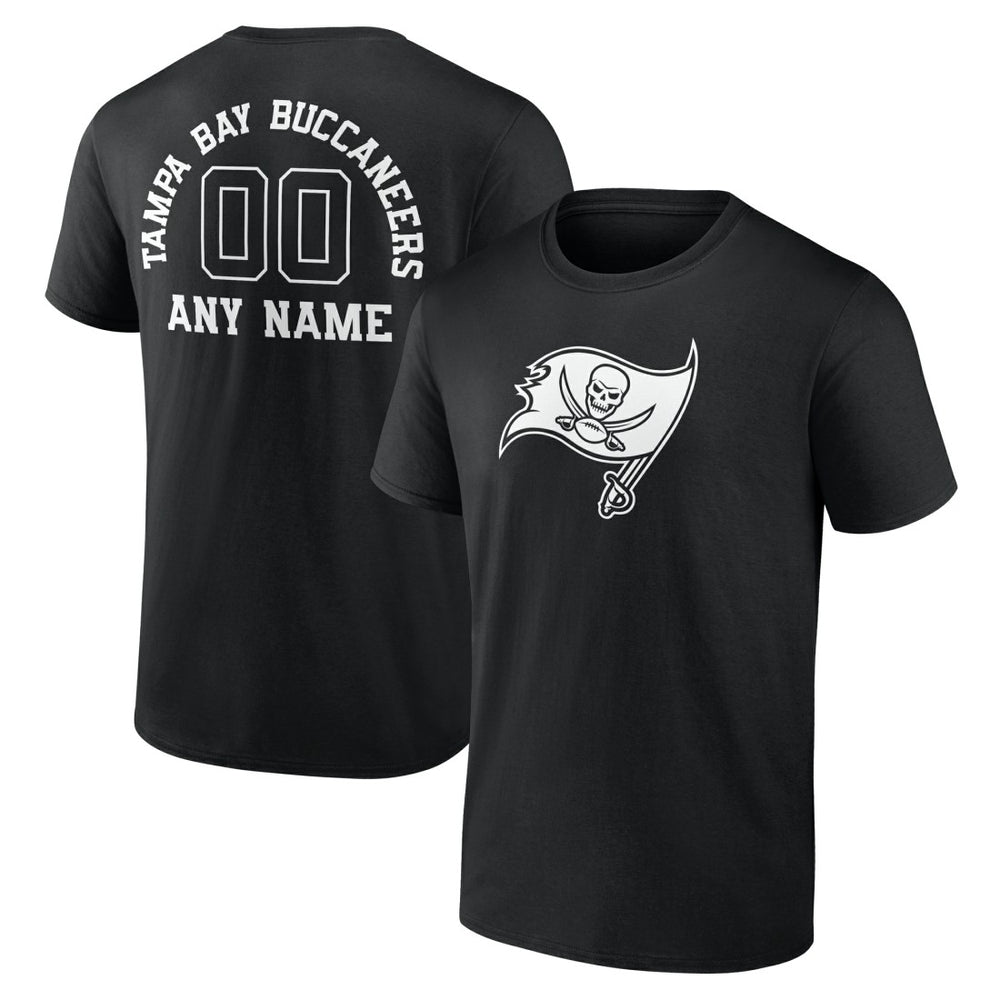 Tampa Bay Buccaneers Personalized Name & Number Monochrome T-Shirt Black