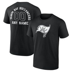 Tampa Bay Buccaneers Personalized Name & Number Monochrome T-Shirt Black