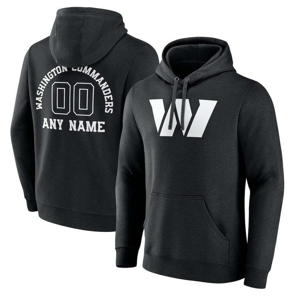 Washington Commanders Personalized Name & Number Pullover Hoodie Black