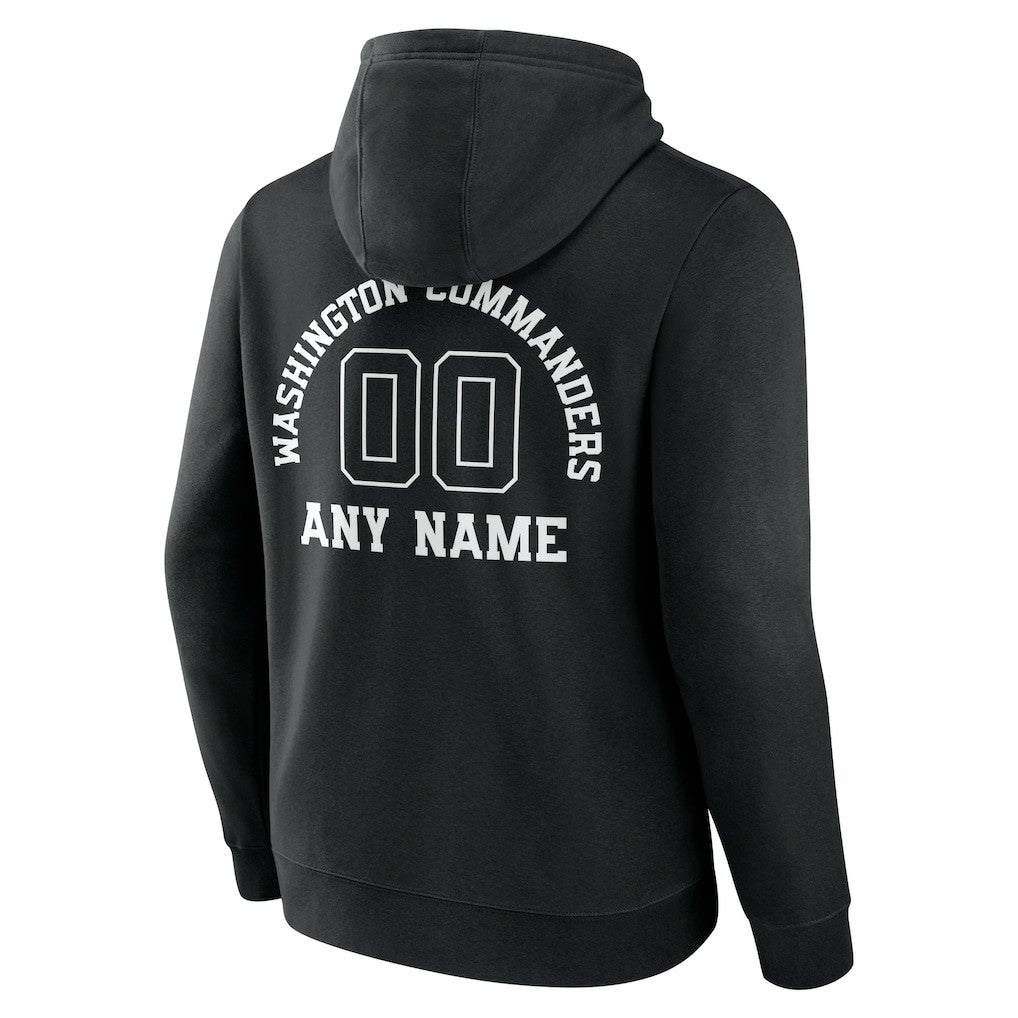 Washington Commanders Personalized Name & Number Pullover Hoodie Black