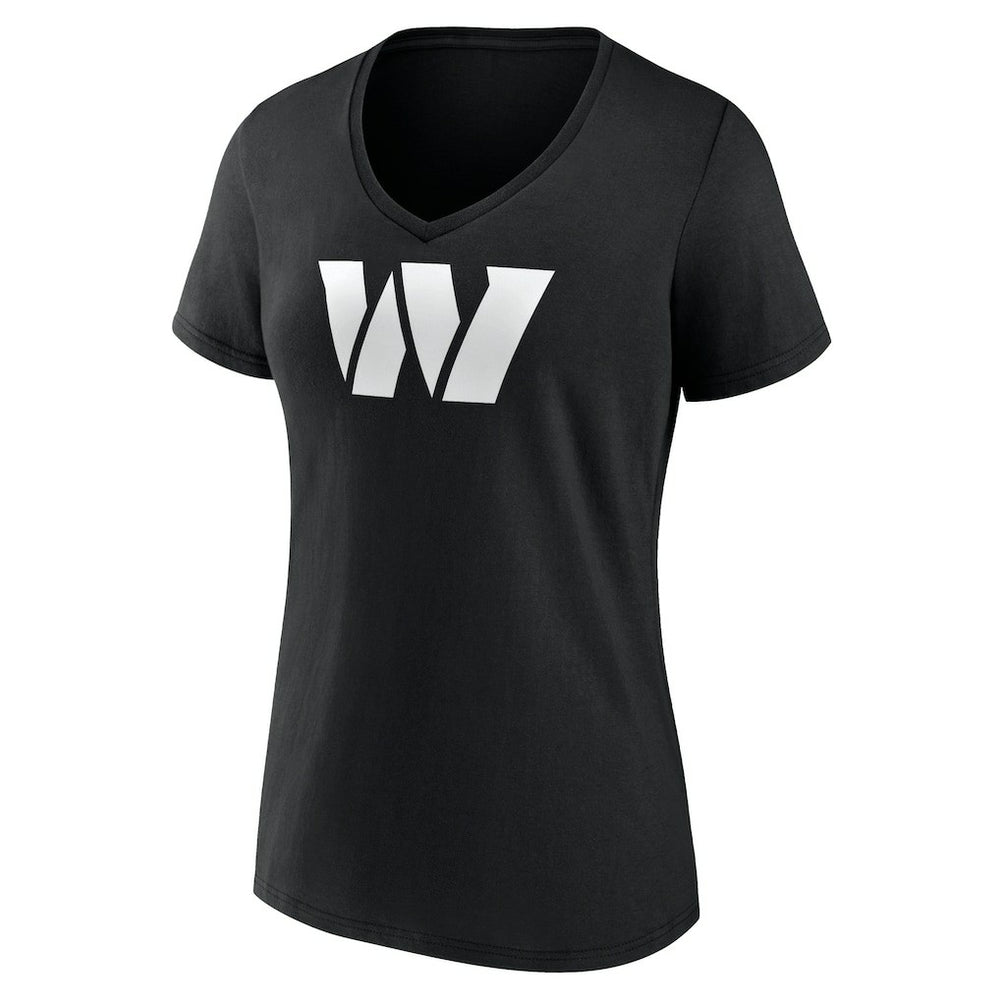 Washington Commanders Women's Personalized Name & Number Monochrome V-Neck T-Shirt Black