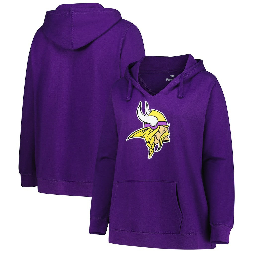 Fanatics Minnesota Vikings Women's Plus Size V-Neck Pullover Hoodie Purple