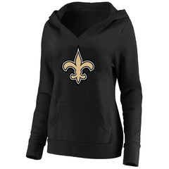 Fanatics New Orleans Saints Women's Plus Size V-Neck Pullover Hoodie Black