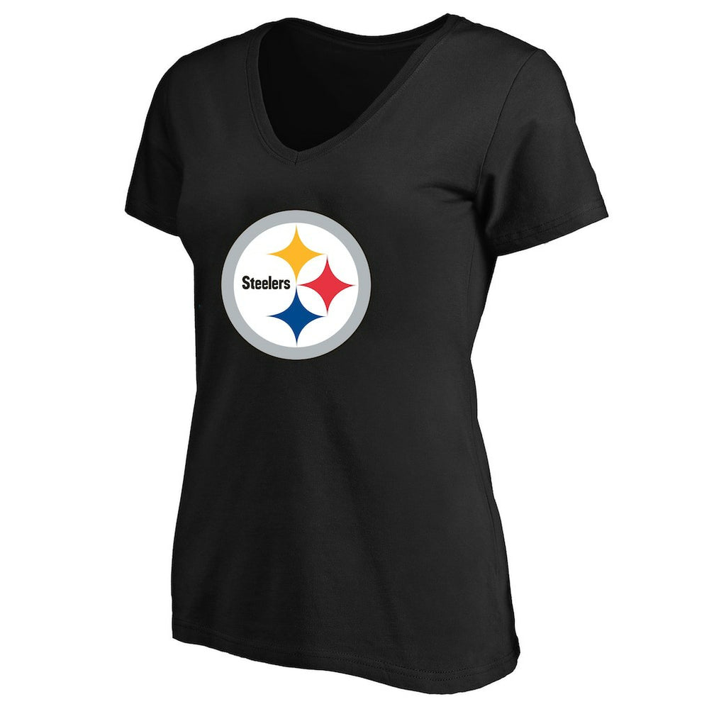 Fanatics Pittsburgh Steelers Women's Plus Size V-Neck T-Shirt Black