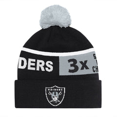 Las Vegas Raiders Starter Unisex Chyron Cuffed Knit Hat with Pom Black