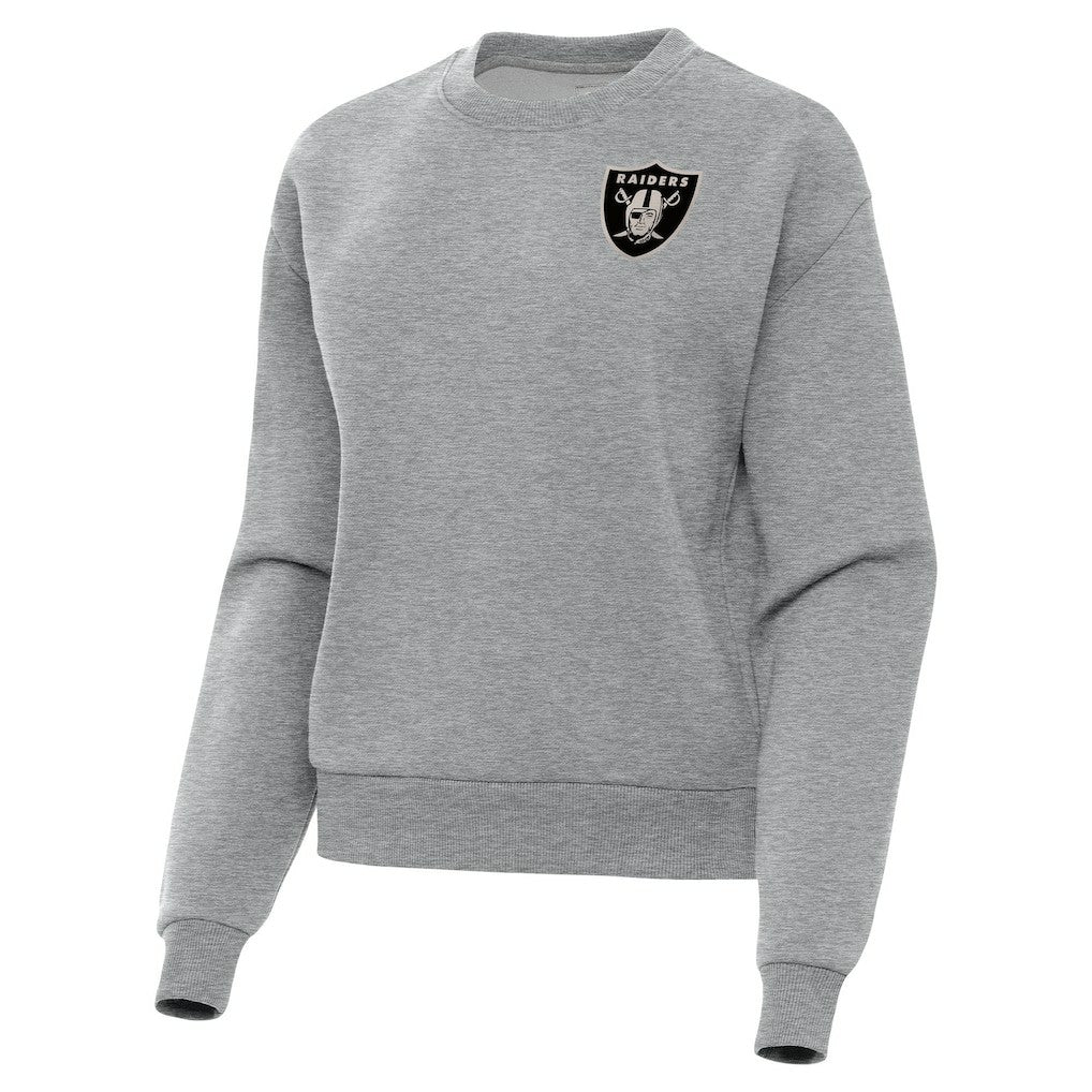 Las Vegas Raiders Antigua Women's Victory Pullover Sweatshirt Heather Gray