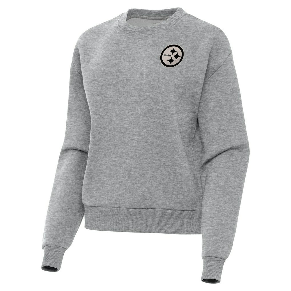 Pittsburgh Steelers Antigua Women's Victory Pullover Sweatshirt Heather Gray