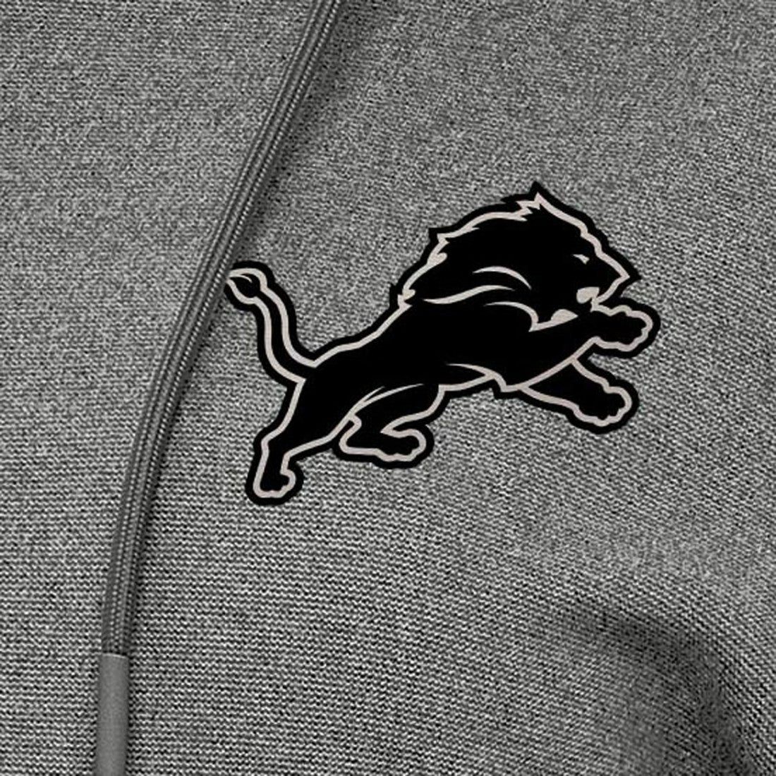 Detroit Lions Antigua Women's Justice Pullover Hoodie Heather Black