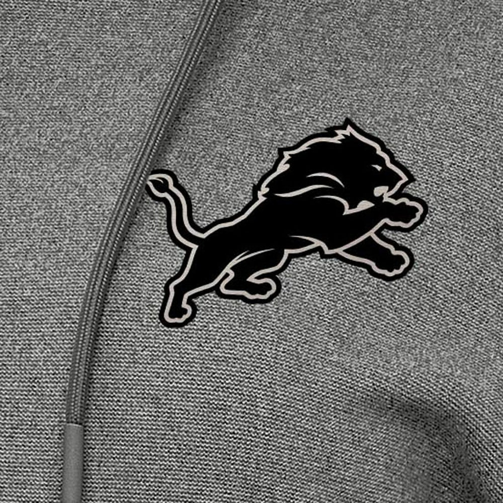 Detroit Lions Antigua Women's Justice Pullover Hoodie Heather Black