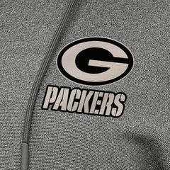 Green Bay Packers Antigua Women's Justice Pullover Hoodie Heather Black