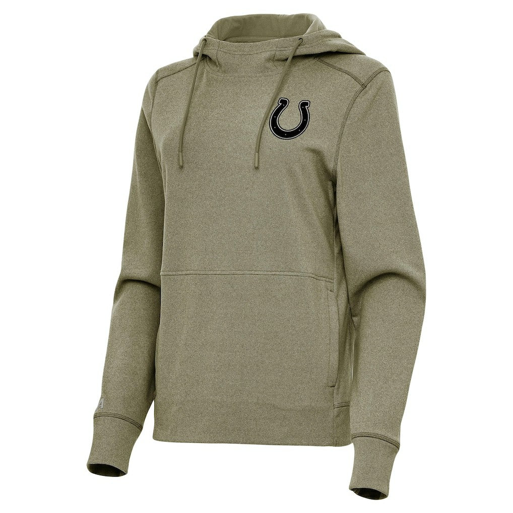 Indianapolis Colts Antigua Women's Justice Pullover Hoodie Olive