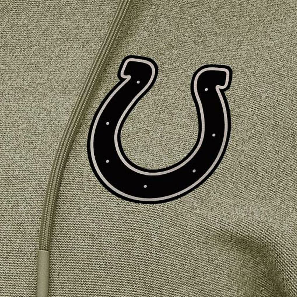 Indianapolis Colts Antigua Women's Justice Pullover Hoodie Olive