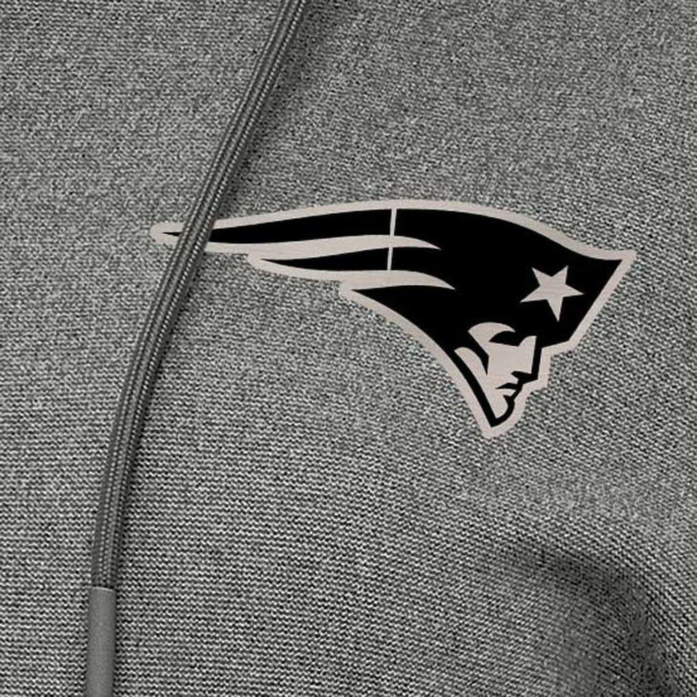 New England Patriots Antigua Women's Justice Pullover Hoodie Heather Black