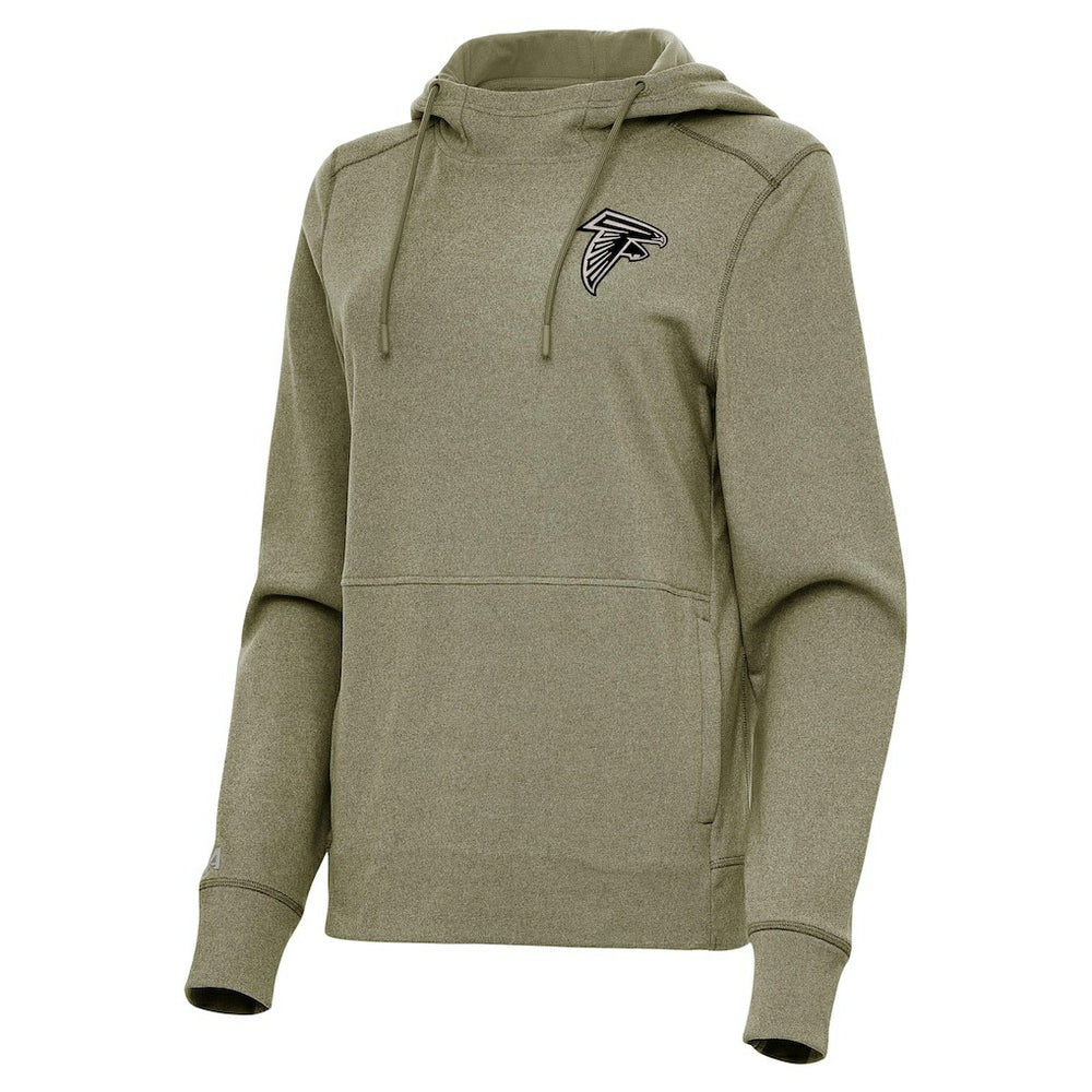 Atlanta Falcons Antigua Women's Justice Pullover Hoodie Olive
