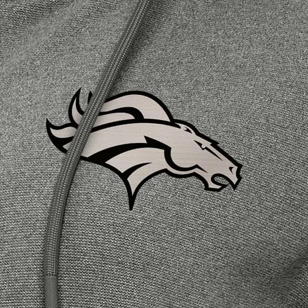 Denver Broncos Antigua Women's Seeker Full-Zip Hoodie Jacket Heather Black
