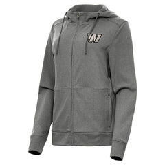 Washington Commanders Antigua Women's Seeker Full-Zip Hoodie Jacket Heather Black