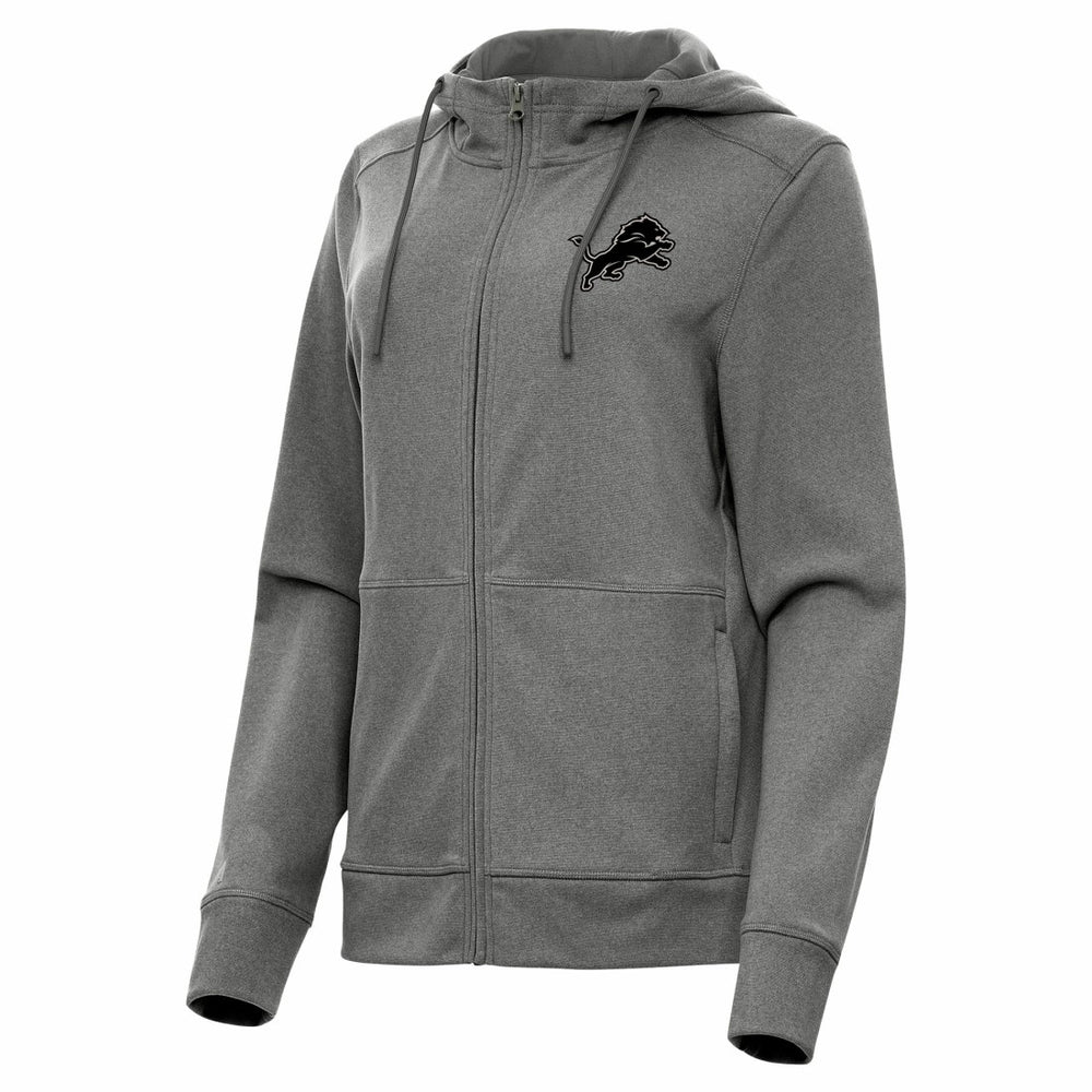Detroit Lions Antigua Women's Seeker Full-Zip Hoodie Jacket Heather Black