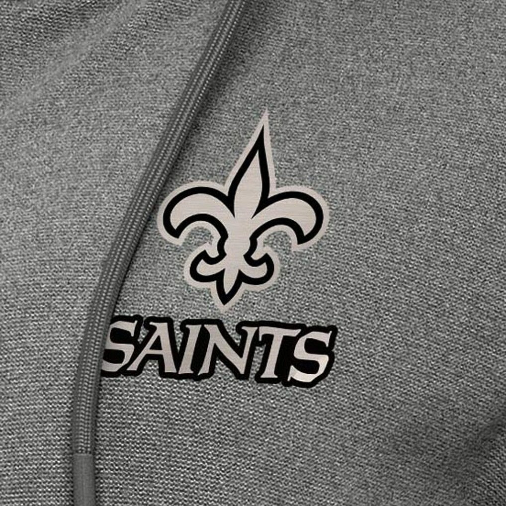 New Orleans Saints Antigua Women's Seeker Full-Zip Hoodie Jacket Heather Black