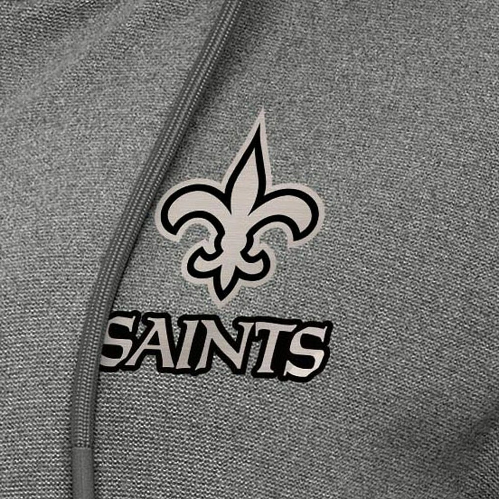 New Orleans Saints Antigua Women's Seeker Full-Zip Hoodie Jacket Heather Black