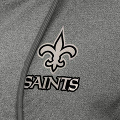 New Orleans Saints Antigua Women's Seeker Full-Zip Hoodie Jacket Heather Black