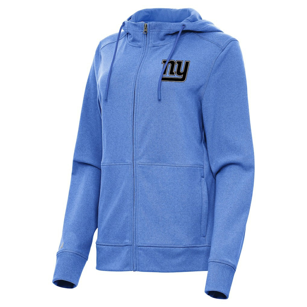 New York Giants Antigua Women's Seeker Full-Zip Hoodie Jacket Heather Royal
