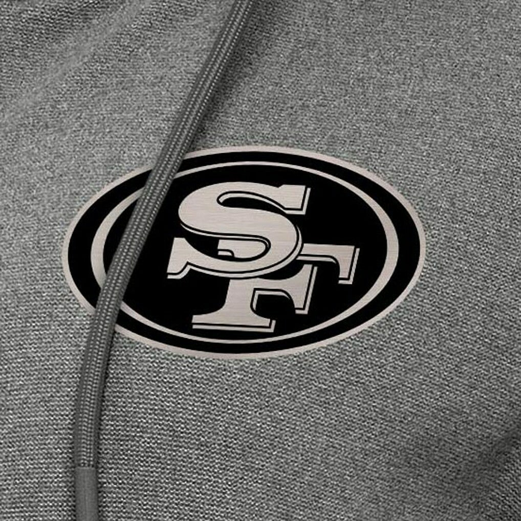 San Francisco 49ers Antigua Women's Seeker Full-Zip Hoodie Jacket Heather Black