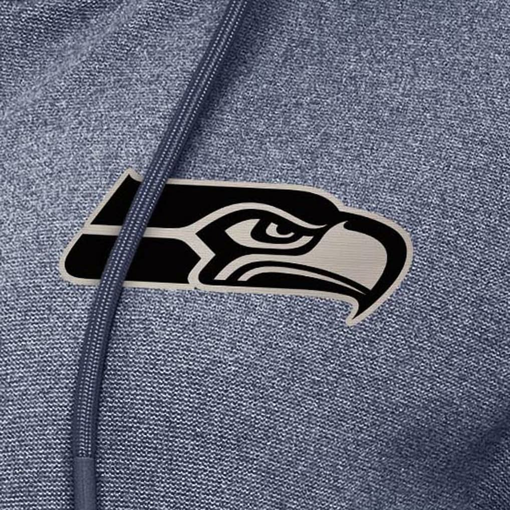Seattle Seahawks Antigua Women's Seeker Full-Zip Hoodie Jacket Heather College Navy