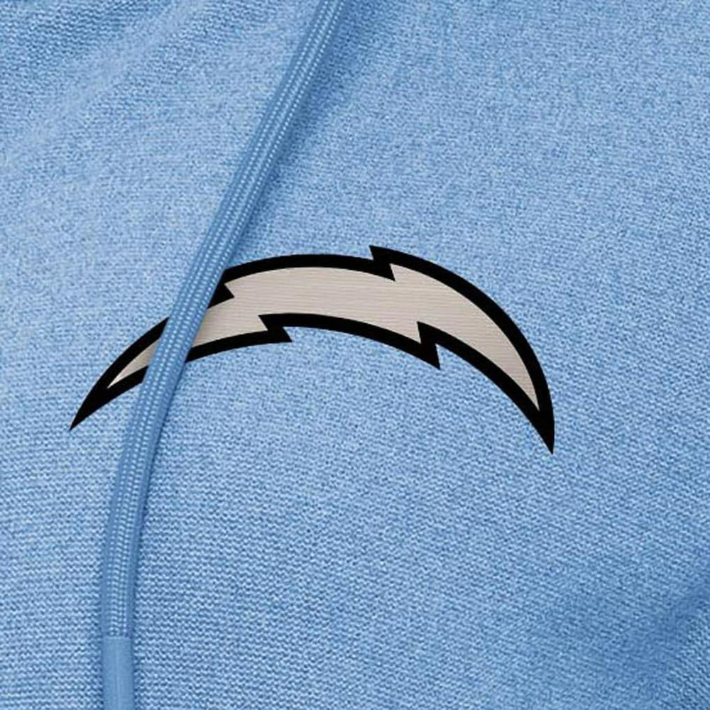 Los Angeles Chargers Antigua Women's Seeker Full-Zip Hoodie Jacket Heather Powder Blue