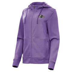 Baltimore Ravens Antigua Women's Seeker Full-Zip Hoodie Jacket Heather Purple