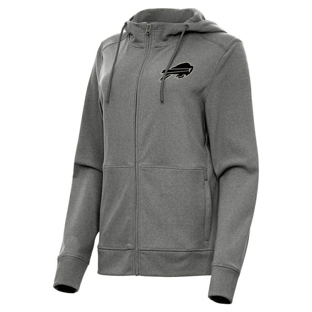 Buffalo Bills Antigua Women's Seeker Full-Zip Hoodie Jacket Heather Black