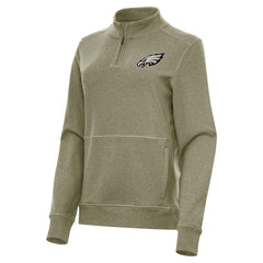 Philadelphia Eagles Antigua Women's Crush Quarter-Zip Top Olive