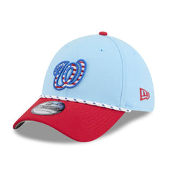 Washington Nationals New Era 2025 Fourth of July 39THIRTY Flex Hat - Light Blue/Red - New Era Discount