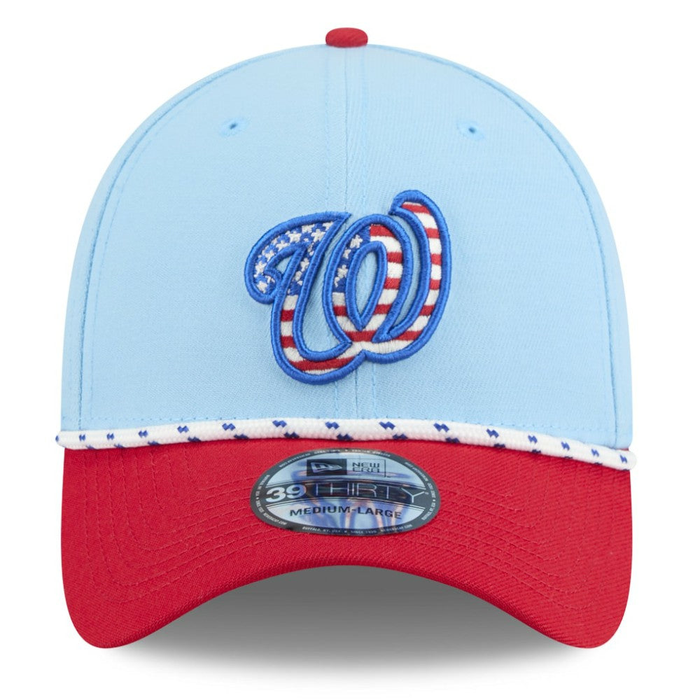 Washington Nationals New Era 2025 Fourth of July 39THIRTY Flex Hat - Light Blue/Red - New Era Discount