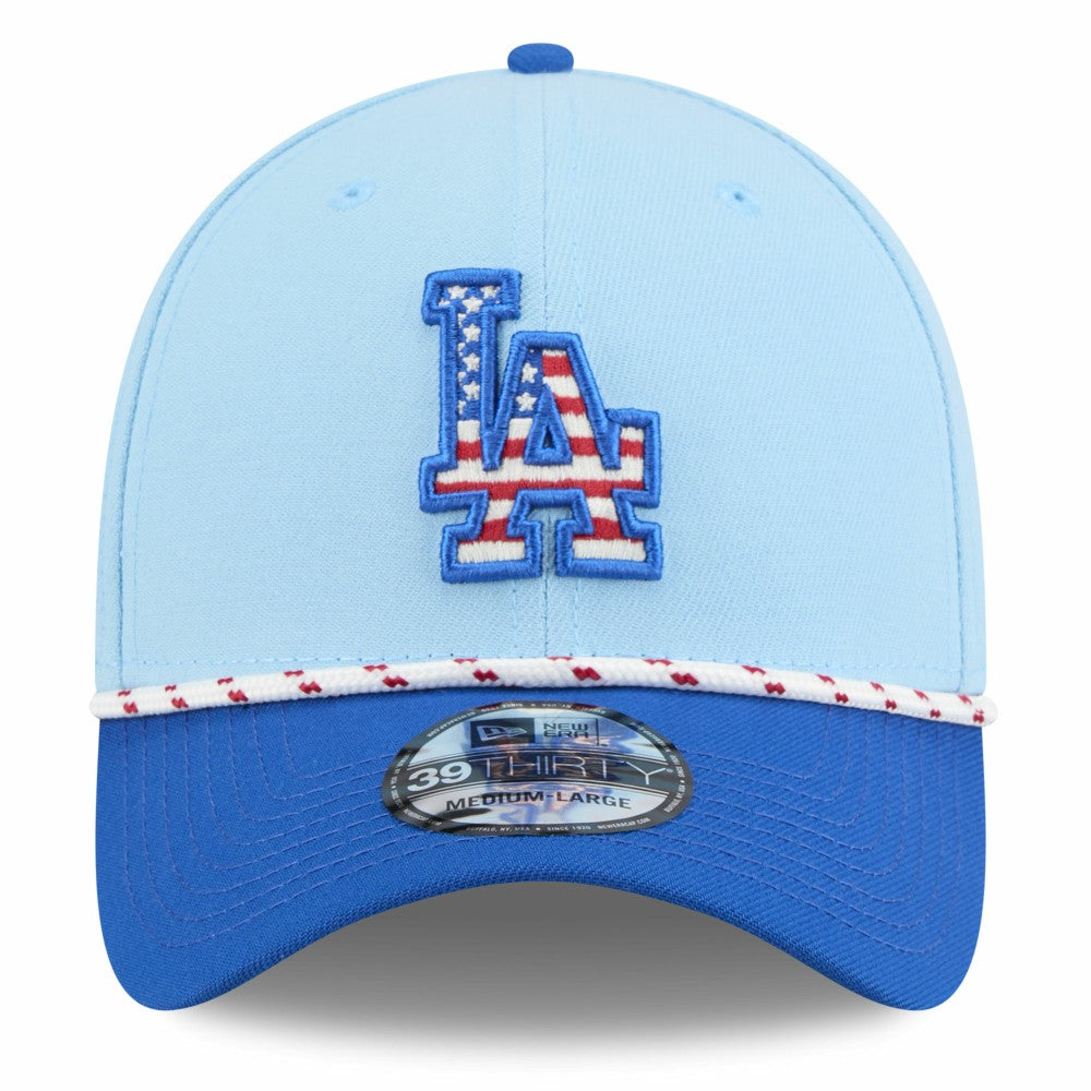 Los Angeles Dodgers New Era 2025 Fourth of July 39THIRTY Flex Hat - Light Blue/Royal - New Era Lifestyle
