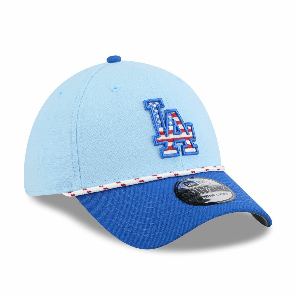 Los Angeles Dodgers New Era 2025 Fourth of July 39THIRTY Flex Hat - Light Blue/Royal - New Era Lifestyle