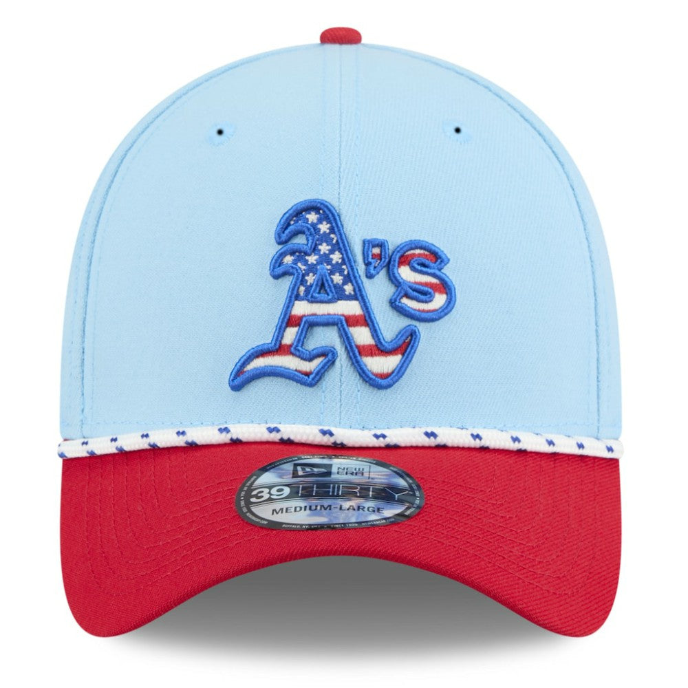 Athletics New Era 2025 Fourth of July 39THIRTY Flex Hat - Light Blue/Red - New Era Discount