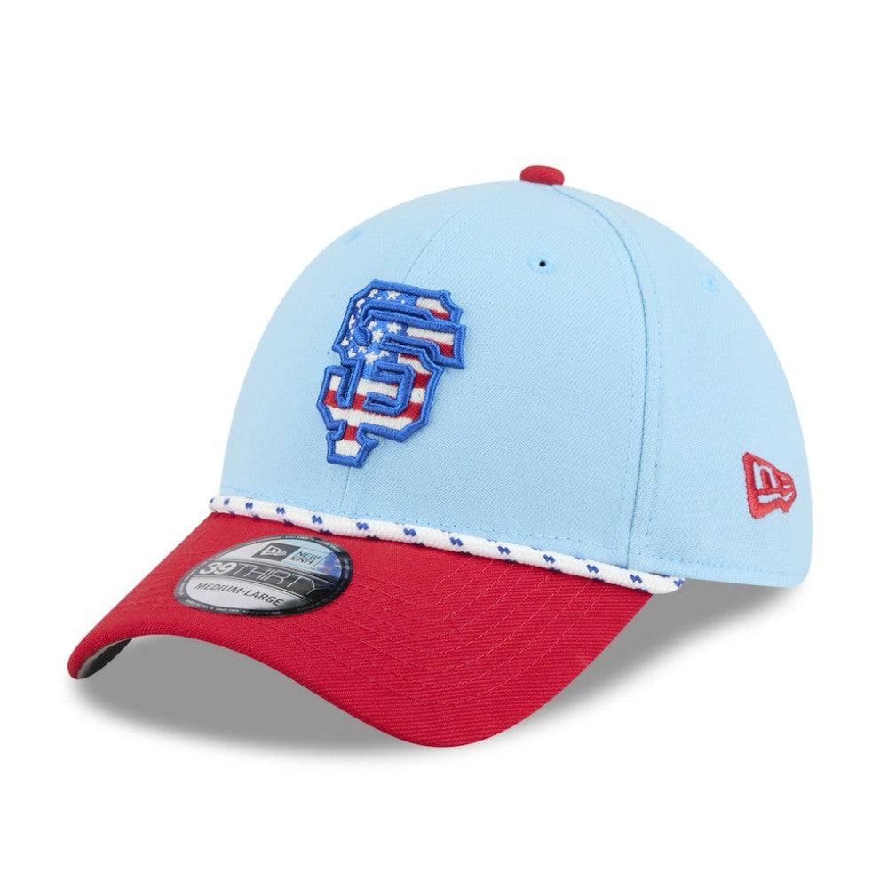 San Francisco Giants New Era 2025 Fourth of July 39THIRTY Flex Hat - Light Blue/Red - New Era Lifestyle