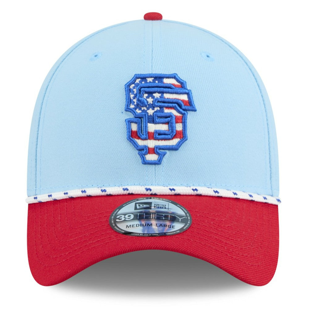San Francisco Giants New Era 2025 Fourth of July 39THIRTY Flex Hat - Light Blue/Red - New Era Lifestyle