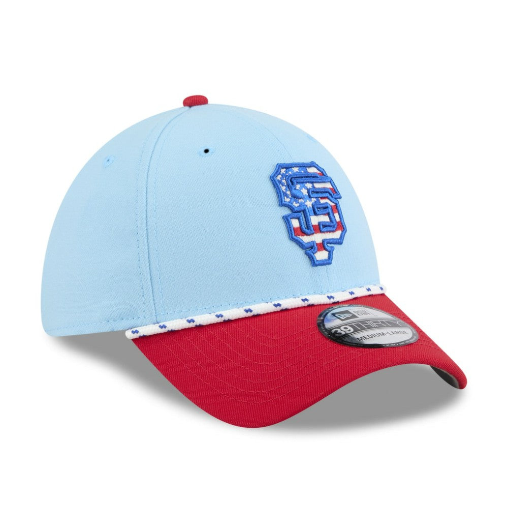 San Francisco Giants New Era 2025 Fourth of July 39THIRTY Flex Hat - Light Blue/Red - New Era Lifestyle