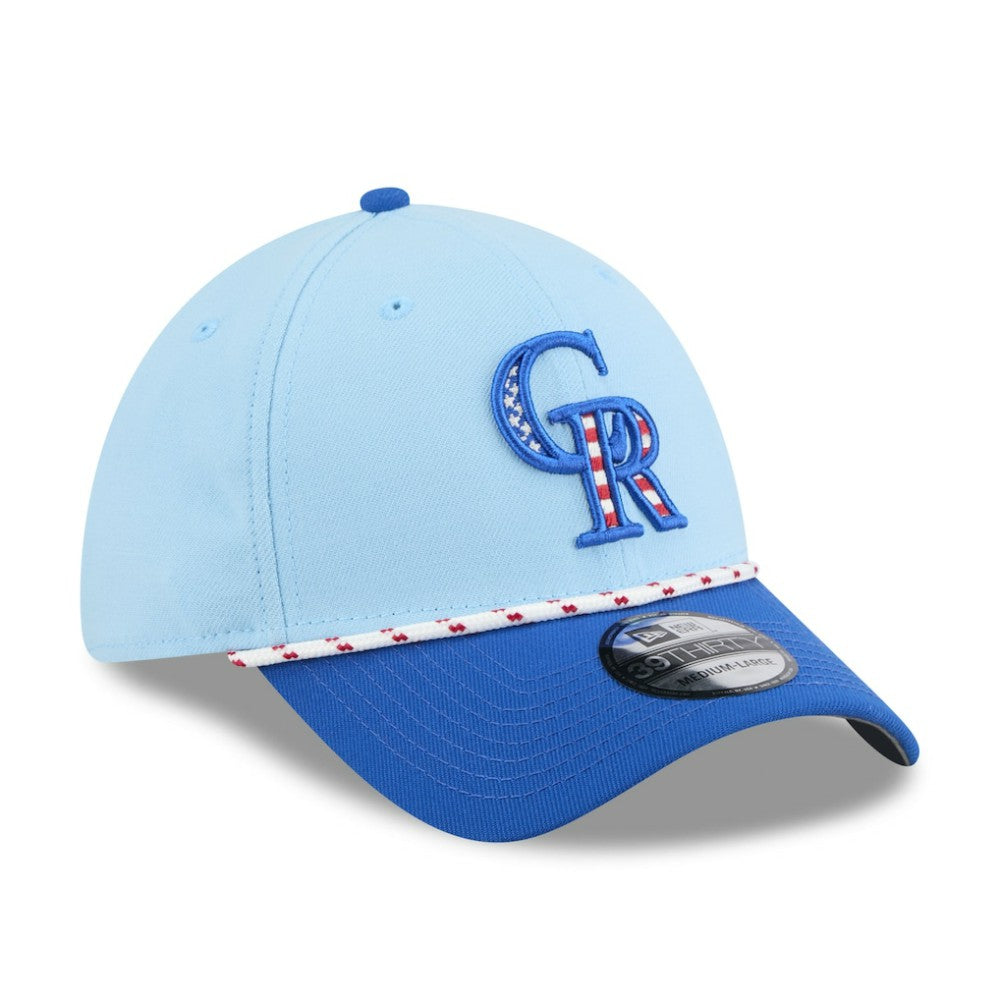 Colorado Rockies New Era 2025 Fourth of July 39THIRTY Flex Hat - Light Blue/Blue - New Era Discount
